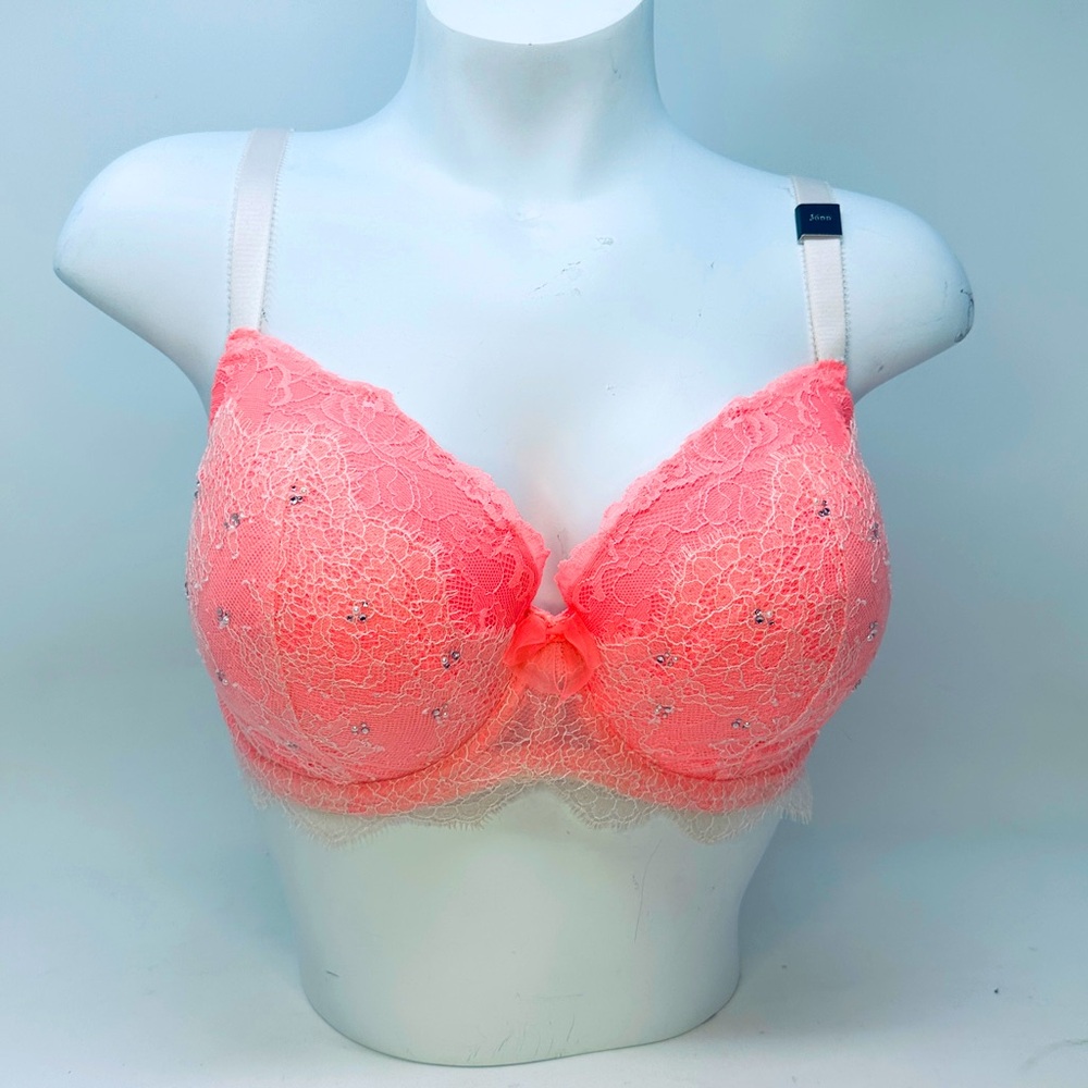 Victoria’s Secret Dream Angels Lined Demi 36DD Bra Rhinestone Pearl Corset NWT